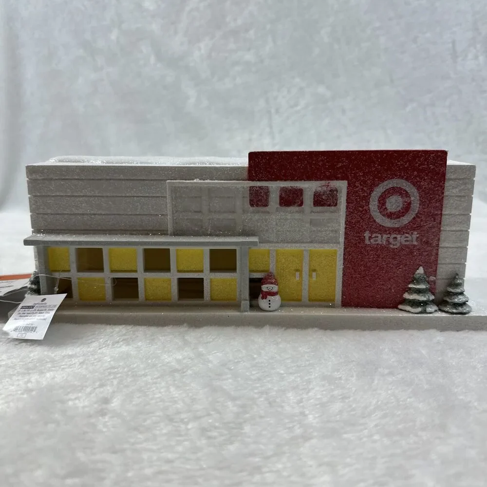 2023 New Target Store Lighted Building Snowy Glitter Christmas‎ Village NWT